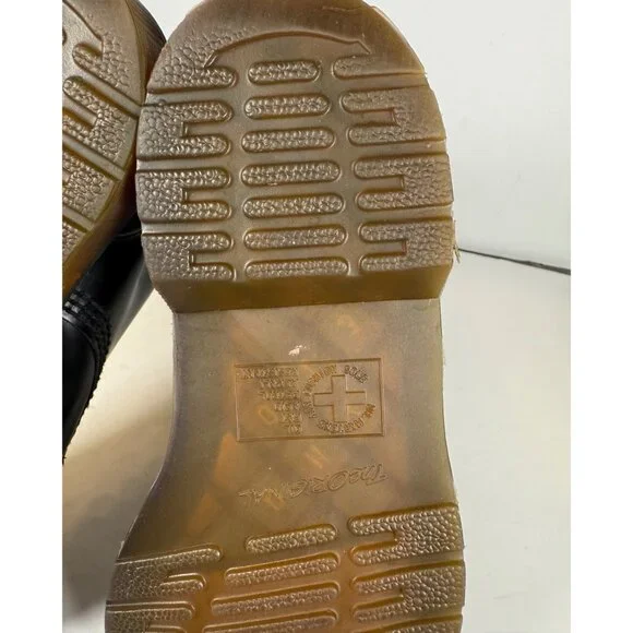 Dr. Martens 11300 Black Leather Tall Combat Boots 20 Eyelet Unisex - Picture 10 of 15